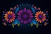 Sunflower border pattern purple plant. AI generated Image by rawpixel.