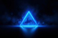 Blue triangle neon background illuminated futuristic darkness. AI generated Image by rawpixel.