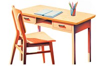 Desk furniture pencil table.