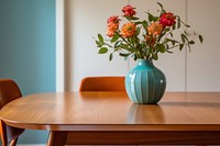 Dining table in dining room furniture flower chair. AI generated Image by rawpixel.