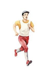 Running man running white background determination. AI generated Image by rawpixel.