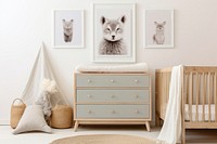 Cozy baby room furniture mammal frame.