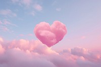 Heart shaped as a cloud pink sky tranquility.