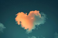 Hearts shaped clouds in the night sky outdoors nature tranquility.