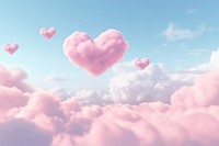 Hearts shaped clouds in the pastel sky background backgrounds outdoors nature.
