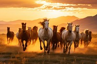 Herd of stallions outdoors animal mammal.