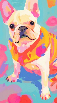 French bulldog backgrounds abstract painting.