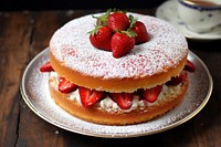 Victoria Sponge Cake strawberry dessert fruit.