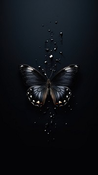  Black butterfly wallpaper black background simplicity monochrome. AI generated Image by rawpixel.