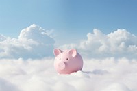 A piggy bank mammal cloud investment.