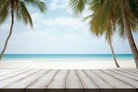 Beach and coconut trees backgrounds outdoors horizon. AI generated Image by rawpixel.