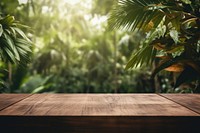 Jungle table wood outdoors. AI generated Image by rawpixel.