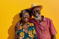 Black elderly couple laughing glasses adult. AI generated Image by rawpixel.