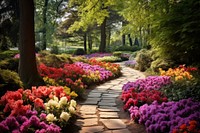 Colorful flowers nature park outdoors. AI generated Image by rawpixel.