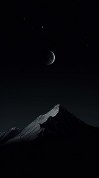  Mountain and moon astronomy outdoors nature. 