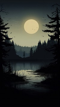  Landscape silhouette outdoors nature. AI generated Image by rawpixel.