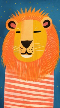 A lion painting cartoon mammal.