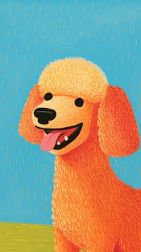 A happy poodle dog cartoon toy representation.
