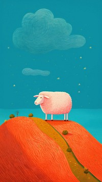 A sheep livestock outdoors cartoon.
