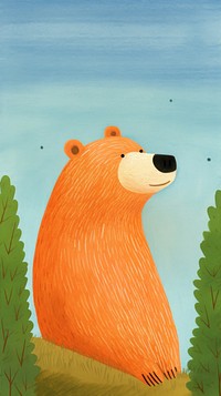 An cute bear painting mammal animal.