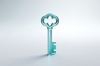 3d transparent glass style of key symbol protection security.