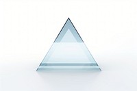 3d transparent glass style of triangle shape white background simplicity pyramid.
