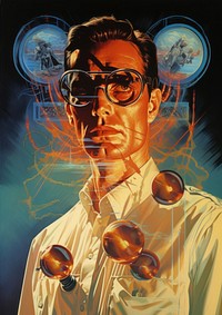A scientist art portrait glasses.
