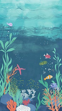 Cute under the sea illustration underwater outdoors aquarium.