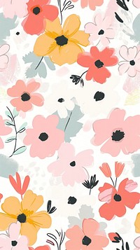 Cute flowers illustration wallpaper pattern petal.