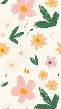 Cute flowers illustration wallpaper pattern plant.