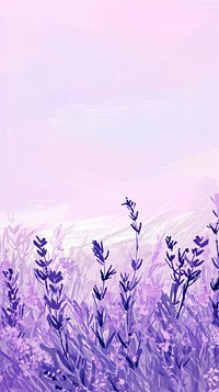 Cute lavender field illustration outdoors blossom nature.
