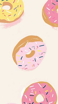 Cute mini donuts illustration food confectionery backgrounds.