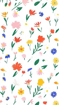 Cute mini flowers illustration wallpaper pattern plant.