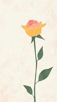 Cute mini rose illustration flower plant paper.