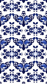 Tile pattern of butterfly backgrounds white blue.