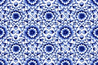 Tile pattern of dahlia backgrounds blue kaleidoscope.