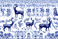 Tile pattern of deer art mammal creativity.