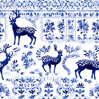 Tile pattern of deer art backgrounds porcelain.