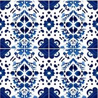 Tile pattern of heart backgrounds white blue.