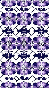 Tile pattern of plum blossom art backgrounds purple.