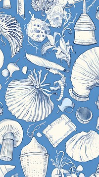  Seashell sketch pattern drawing. AI generated Image by rawpixel.