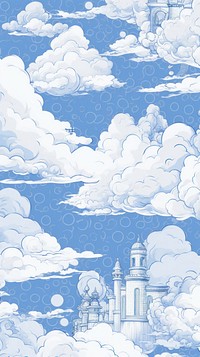  Sky wallpaper sketch cloud. AI generated Image by rawpixel.