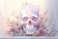 A skull art painting flower.