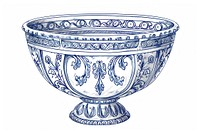 Antique of antiquities bowl porcelain drawing sketch.