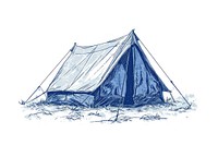 Antique of camping outdoors drawing sketch.