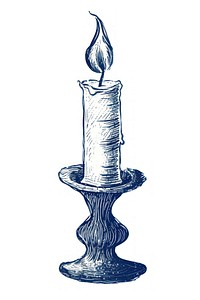 Antique of candle drawing sketch candlestick.