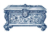 Antique of casket furniture porcelain drawing.