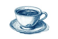 Antique of coffee drawing saucer sketch.