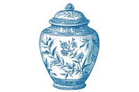 Antique of jar porcelain pottery drawing.