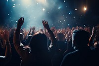 Audience clapping hands during event concert nightlife adult. AI generated Image by rawpixel.